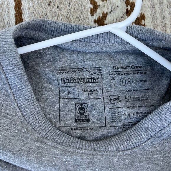 Men's Patagonia Small Flying Fish Uprisal Crew Sweatshirt (Large) Gray - Picture 2 of 5